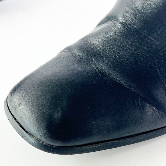 Jeffrey Campbell Black Leather Square Toe Ankle Boots Booties 8.5 - Picture 12 of 13